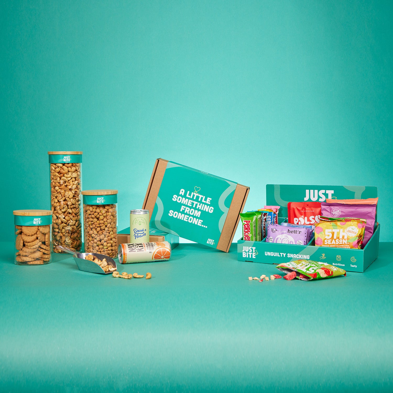 JustBite oplossingen: gezonde snacks & drinks, bulk en geschenken
